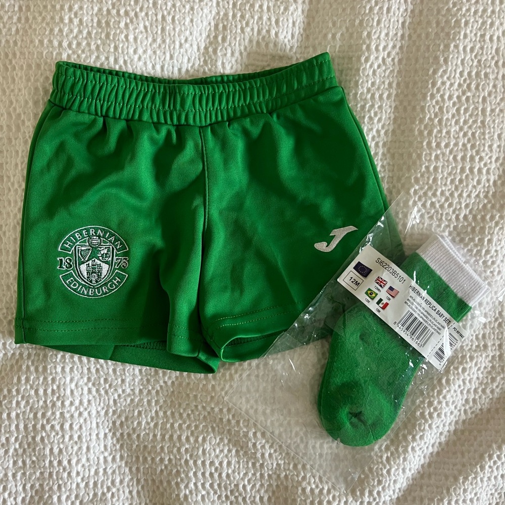 Soccer Hibernian Edinburgh Hibs Green Joma Sports Shorts & Socks Set: 12 months